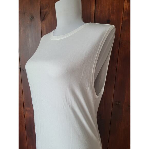 Athleta Women’s M White Asymmetrical Workout Top Long Modal Stretch USA Designed - Picture 6 of 14